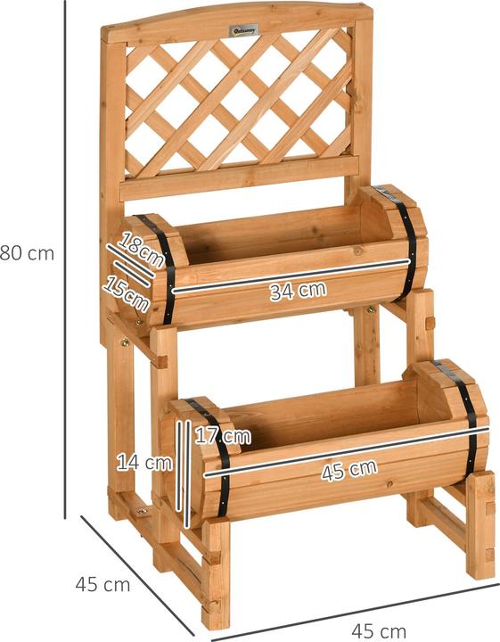 Produktbild Outsunny Blumenkasten mit Rankgitter