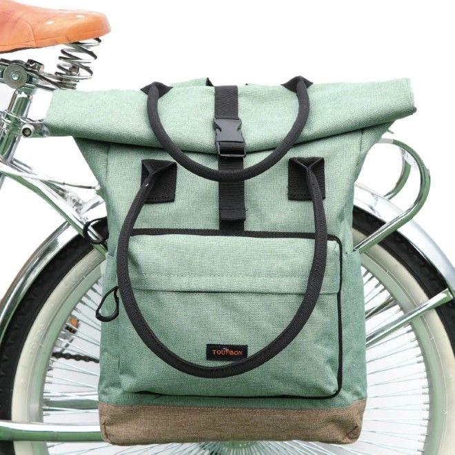 Image du produit Tourbon Sacoche de porte-bagages & sac à dos en nylon imperméable pour vélo (12 l, Sacoches)