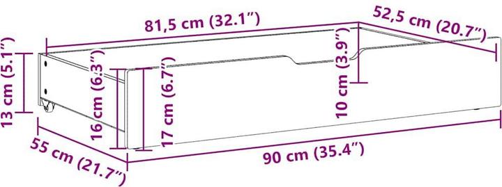 Actual product image VidaXL Bed drawers with castors 2 pcs.