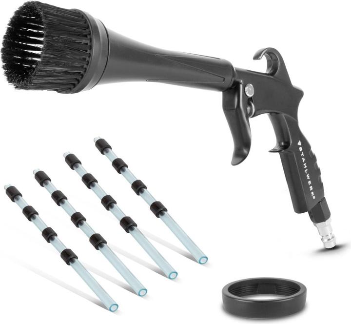 Stahlwerk Trockenreinigungspistole, Kfz-Ausblaspistole mit 5 Wechseldüsen und Tornado-Effekt