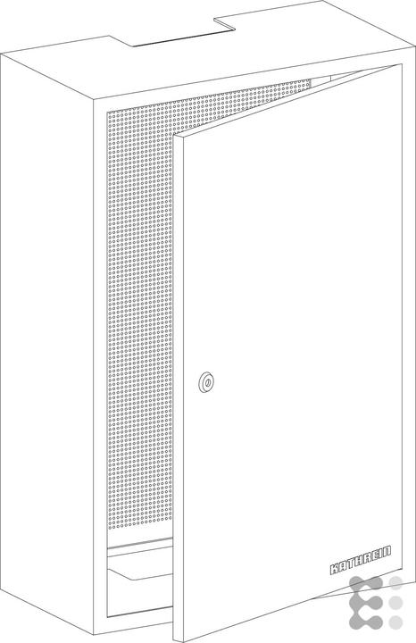 Image du produit Kathrein Armoire de montage KAT 400x600x200mm avec dosseret de montage en acier perforé (40 cm, 60 cm)