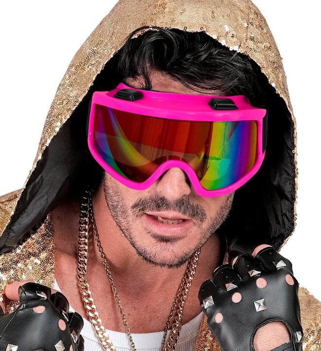 Image du produit Widmann Lunettes de ski rose fluo années 80