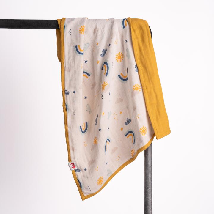 Actual product image Beberotti 4 Layered Double sided Organic Muslin Blanket (90 x 75 cm)