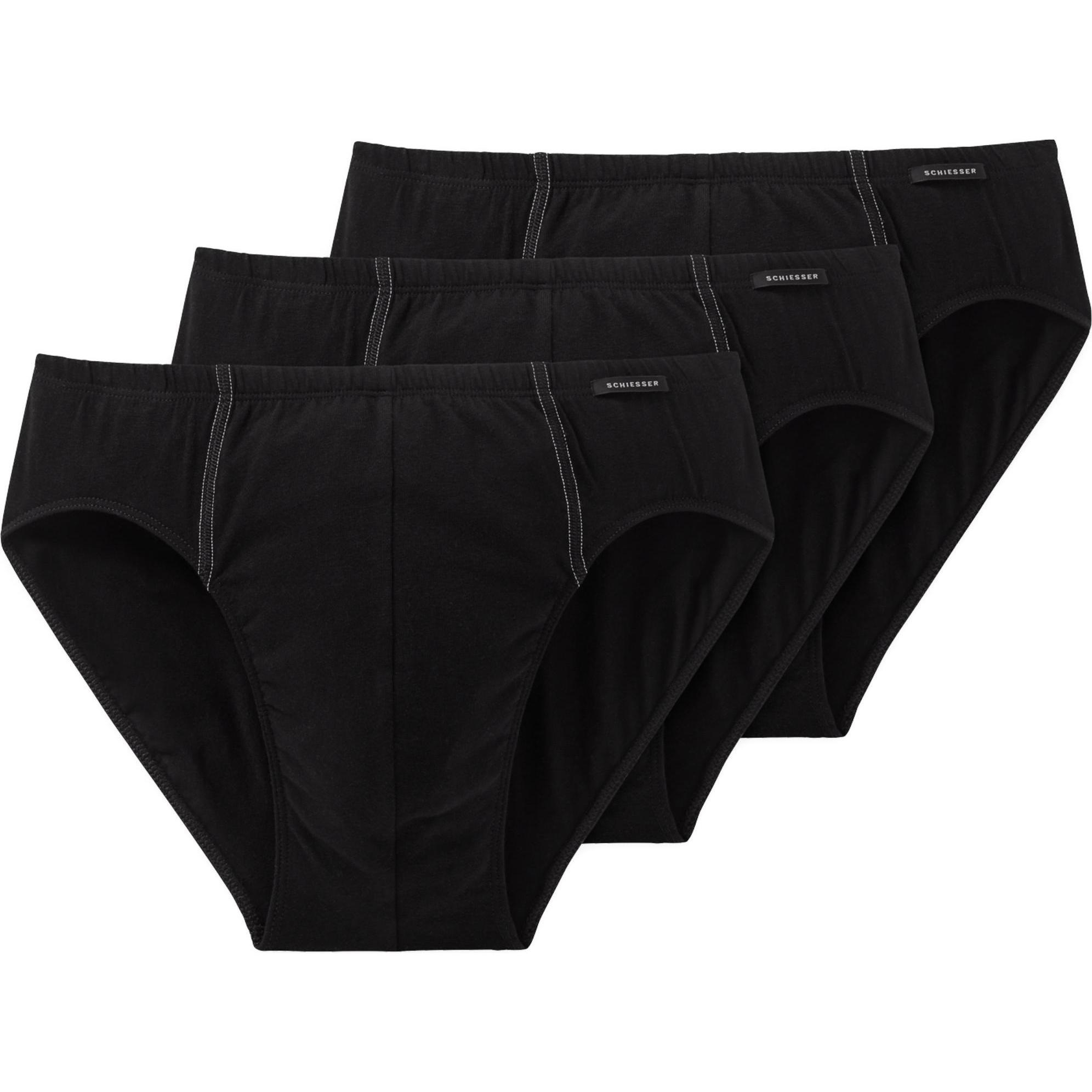 Schiesser, Herren, Unterhosen, Slips, Schwarz, (M, 3er Pack)