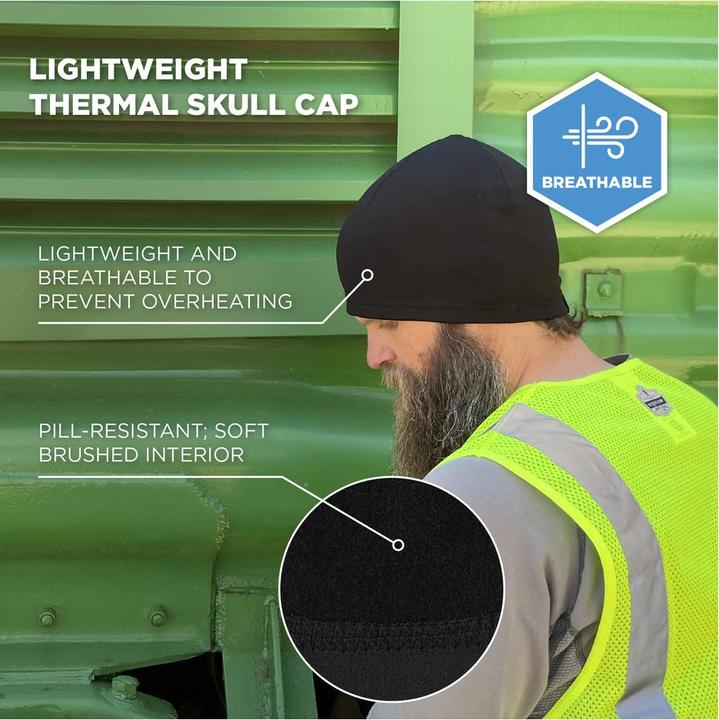 Actual product image Ergodyne Winter cap N-Ferno 6813, suitable for helmets, black (One size)