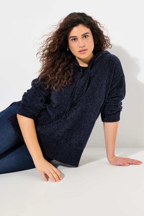 Produktbild Ulla Popken Chenille-Hoodie, Kapuze, Kordel, Langarm (50, 52)