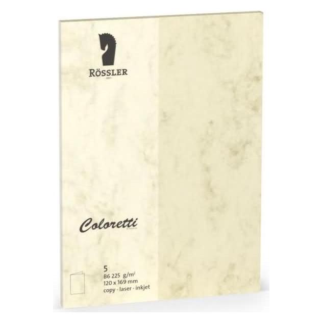 Magni 220719506 - Coloretti Karten, 220 g/m², DIN B6 hd, chamois marmora, 5 Stück (220719506)