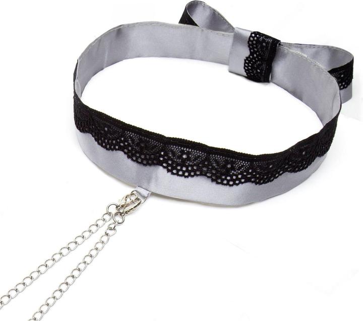 Produktbild Fifty Shades of Grey Play Nice Satin & Lace Collar & Nipple Clamps - Black