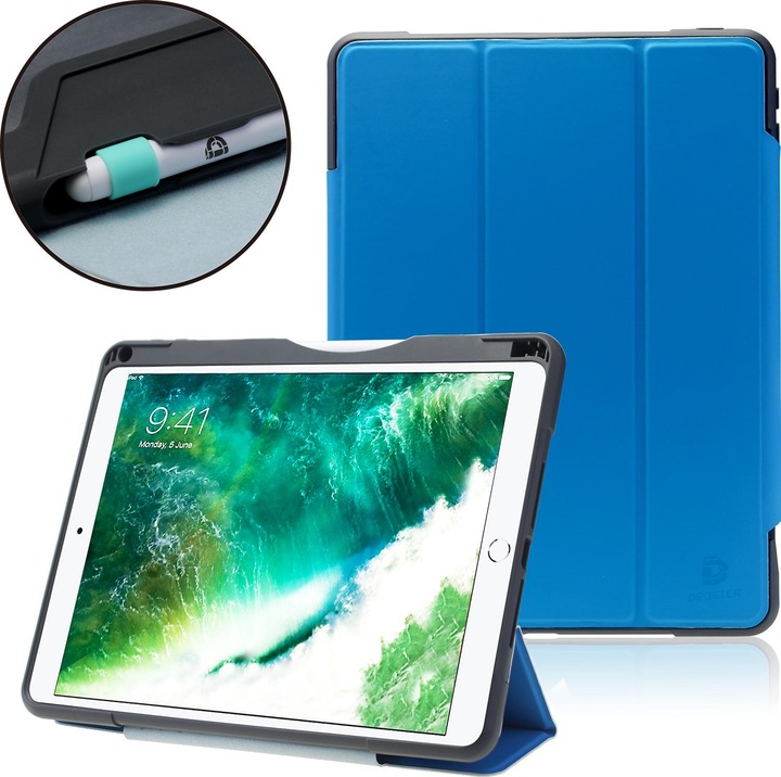 Deqster Rugged Case 2021 #RQ1 Bright Azure 10,2"" iPad (iPad 2019 (7. Gen), iPad 2020 (8. Gen), iPad 2021 (9. Gen))