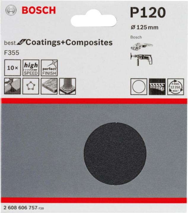 Produktbild Bosch Professional Zubehör PRO F355 Schleifblatt, 125 mm, G120 (120)