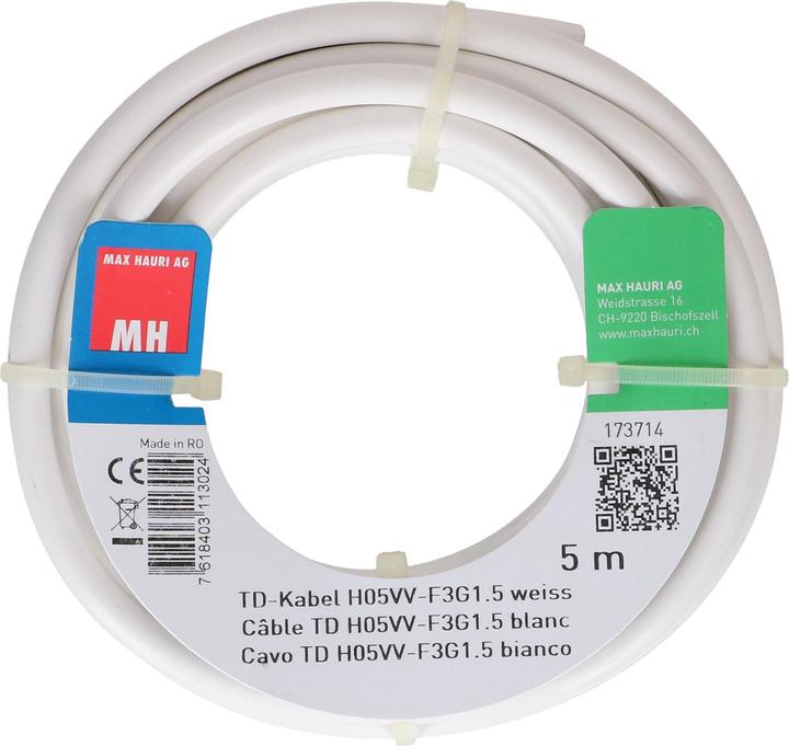 Image du produit Max Hauri Câble TD H05VV-F3G1.5 (5 m)