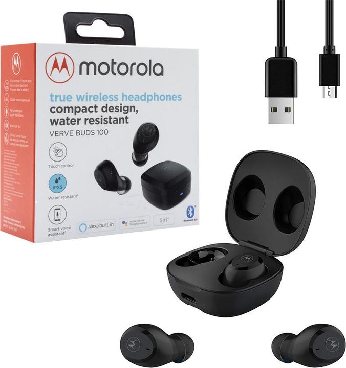 Produktbild Motorola Vervebuds 100 Bluetooth In-Ear Kopfhörer black (Kabellos)