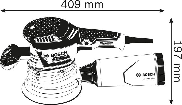Actual product image Bosch Professional GEX 40-150 (Eccentric grinder, 400 W)