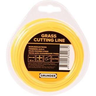 Grunder, Accessori per macchinari da giardino, FILO PER TRIMMER 2,0 MM 15 M ROTONDO ULTRA (Pioniere delle erbacce, Lenza per tagliabordi + rocchetto d