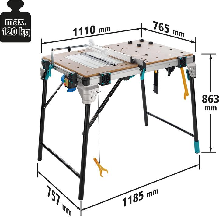 Produktbild wolfcraft 1 MASTER cut 2600 Maschinentisch EU (118.50 cm, 76.50 cm)