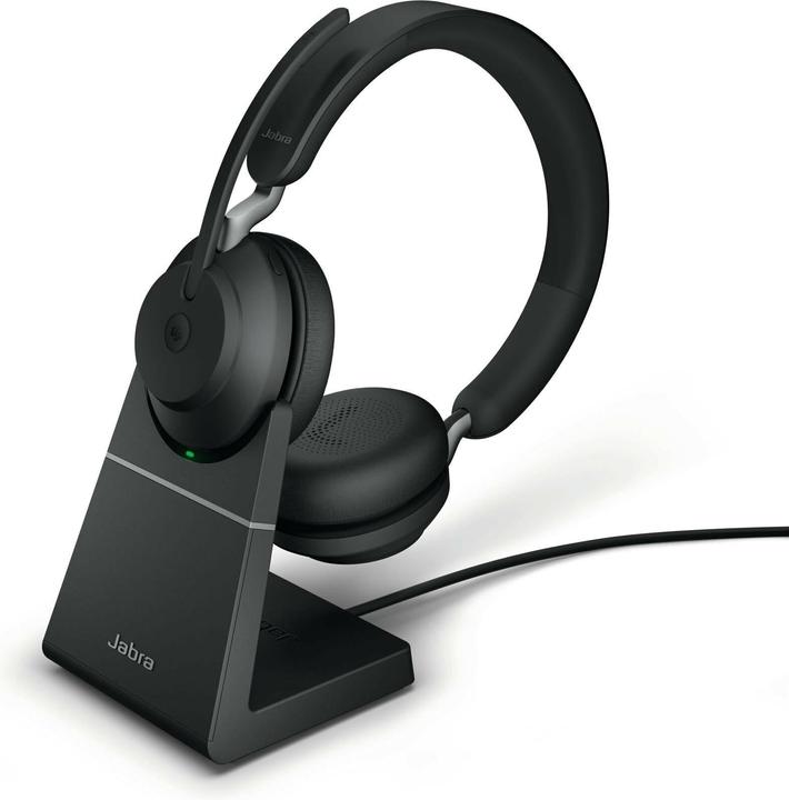 Jabra Evolve2 65 Stereo MS + Charger + Link 380c black (Wireless, Cable, USB-C)
