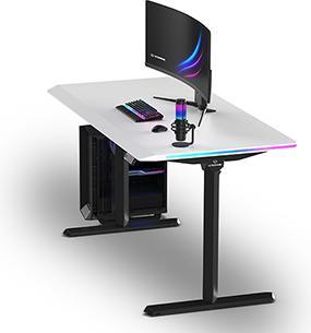 Actual product image Ultradesk Gaming-Tisch QUEST, 140x70cm, 72-120cm, schwarz-weiss