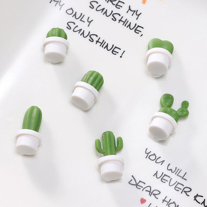 Produktbild König Design 6er Set Magnete Kühlschrank Set Küche Pinnwand Memowand Magnet Holder Kaktus (6 x)