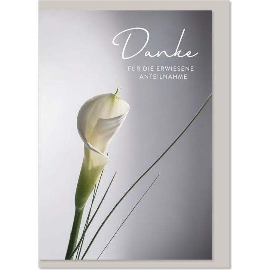 Komma³ Karte Trauer Danksagung Cala 5 Karten und Umschläge (1 Stk.) (62-017)