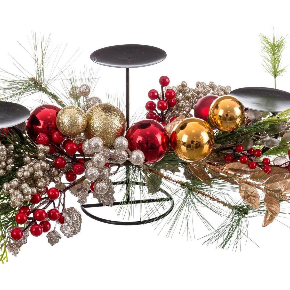 Thumbnail - BigBuy, Kerzenständer, Weihnachtliche Kerzenhalter Bunt Metall Kunststoff 150 cm (150 x 150 cm)