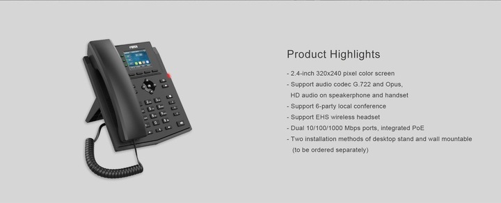 Produktbild Fanvil IP Telefon X303G schwarz