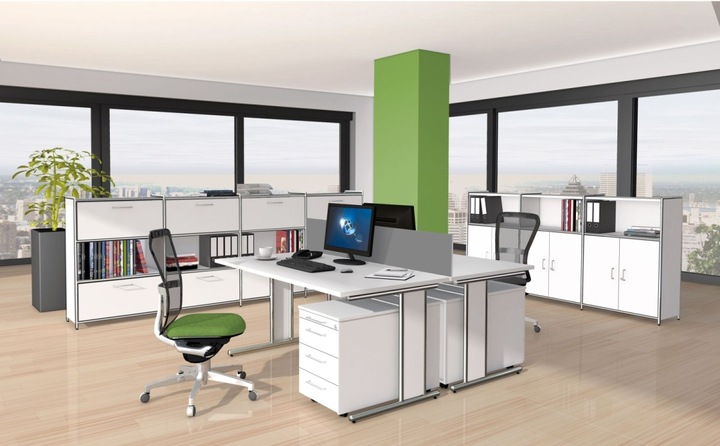 Immagine prodotto Kerkmann Scrivania antracite rettangolare con gambe a C cromate 120,0 x 80,0 cm