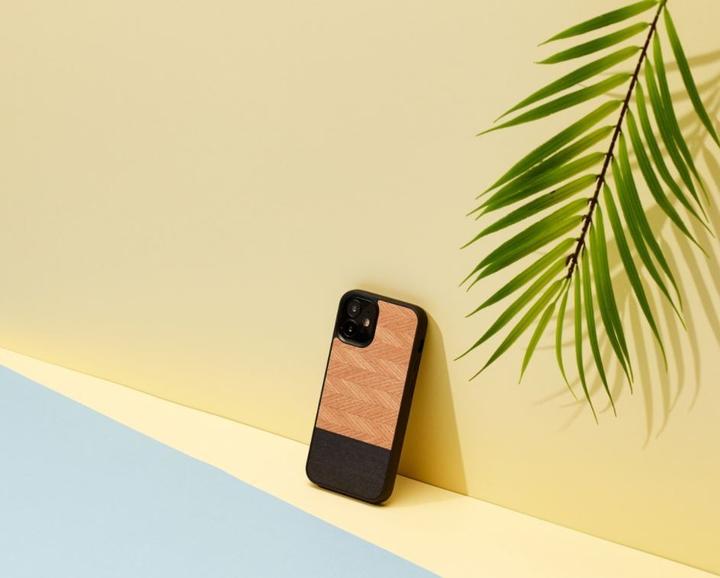 Produktbild Man.Wand & WOOD case for iPhone 12 mini herringbone nero black (Apple iPhone 12 mini)