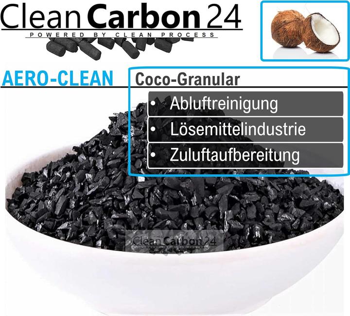 Produktbild Clean Carbon 24 10 Liter Aktivkohle Granulat aus Kokosnussschalen