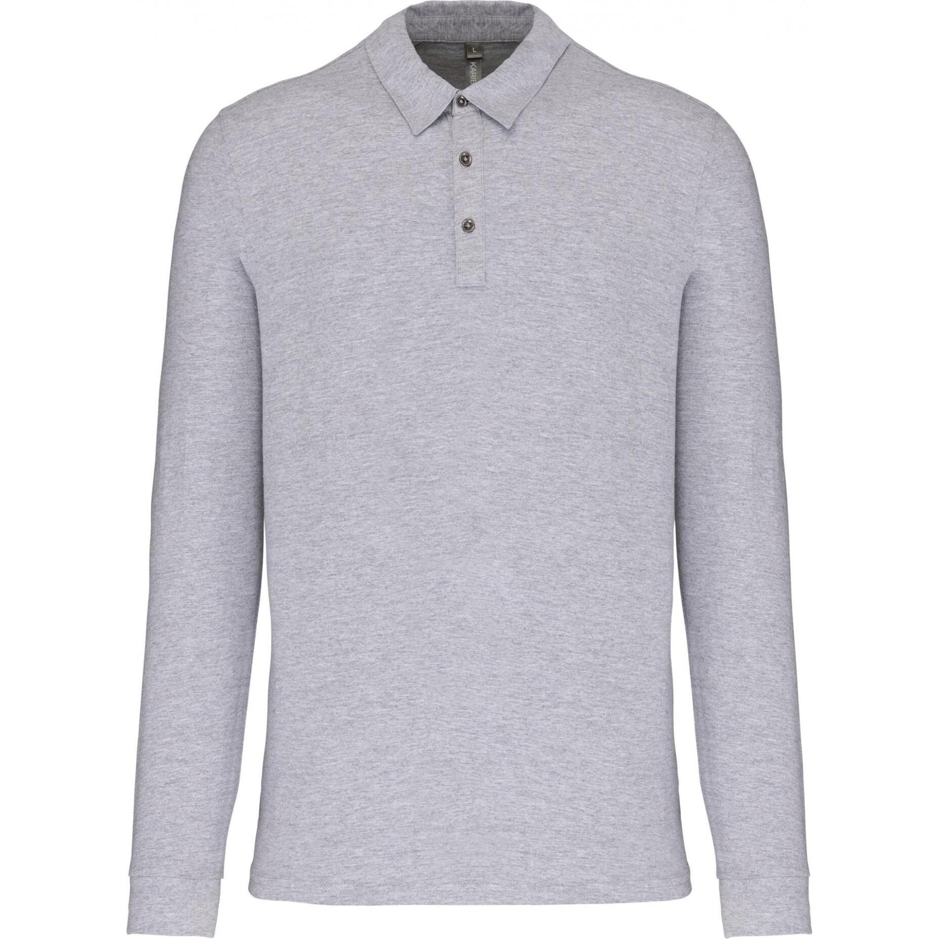 Kariban, Herren, Shirt, Jersey-Poloshirt langarm, Grau, (3XL)