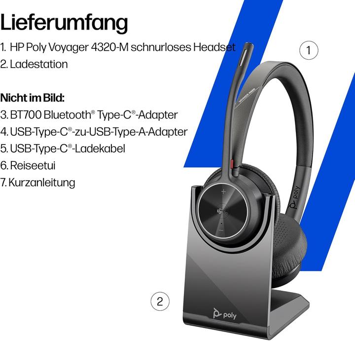 Actual product image Poly Voyager 4320 (Wireless, USB-C, Microsoft teams)