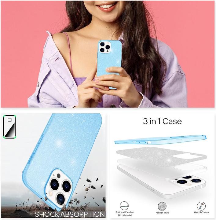Produktbild Nalia Glitzer Handyhülle (Apple iPhone 13 Pro)