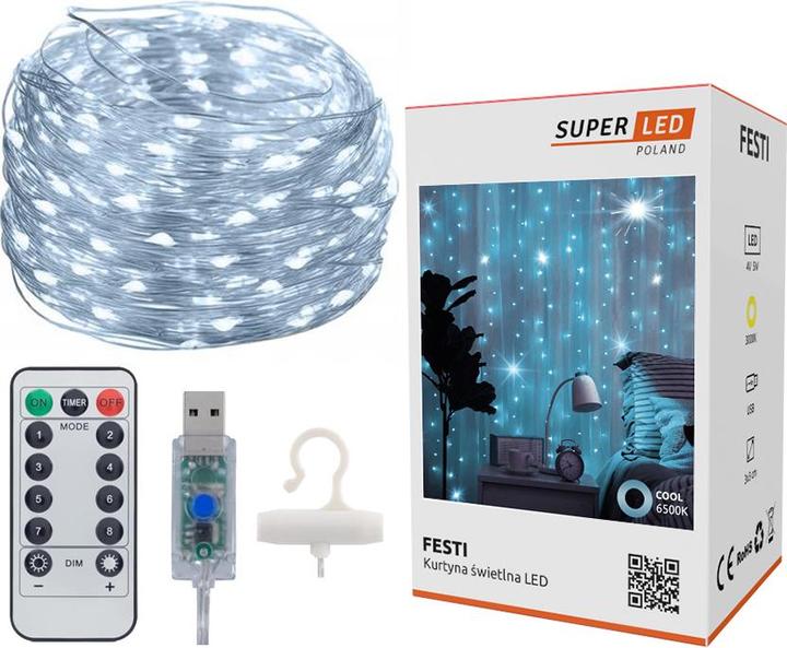 Actual product image Extralink Led curtain 3x3 + remote control Bz