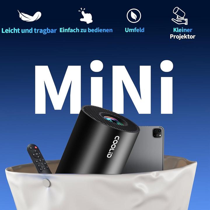 Actual product image Coolid Mini Beamer mit 4K-Unterstützung und 5G WiFi 6 (Full HD, 1400 lm)