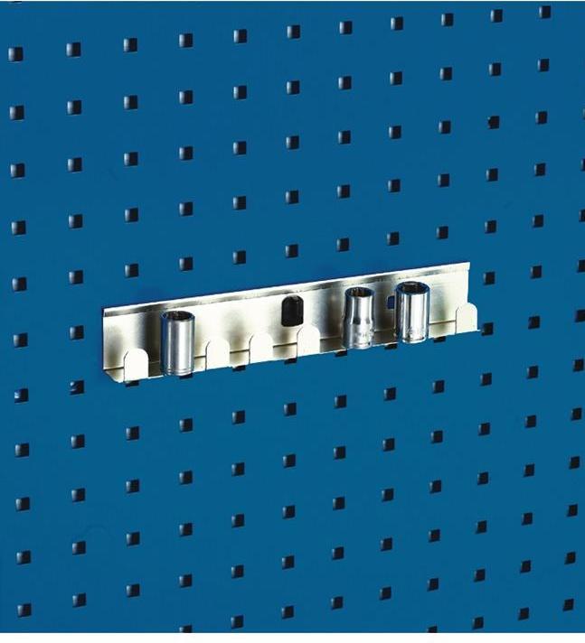Actual product image Bott Socket spanner holder width 270 mm 8 receptacles for 1/2 inch sockets suitable for perforated plates