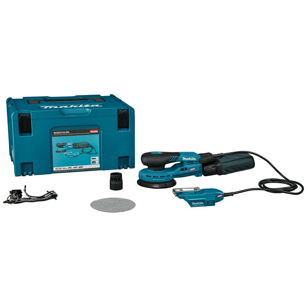 Makita, Rettificatrice + lucidatrice, BO001CGZJNL XGT 40 V Max 125 mm Palm Exzenterschleifer ohne Akku und Ladegerät in Mbox (Levigatrici rotorbitali)