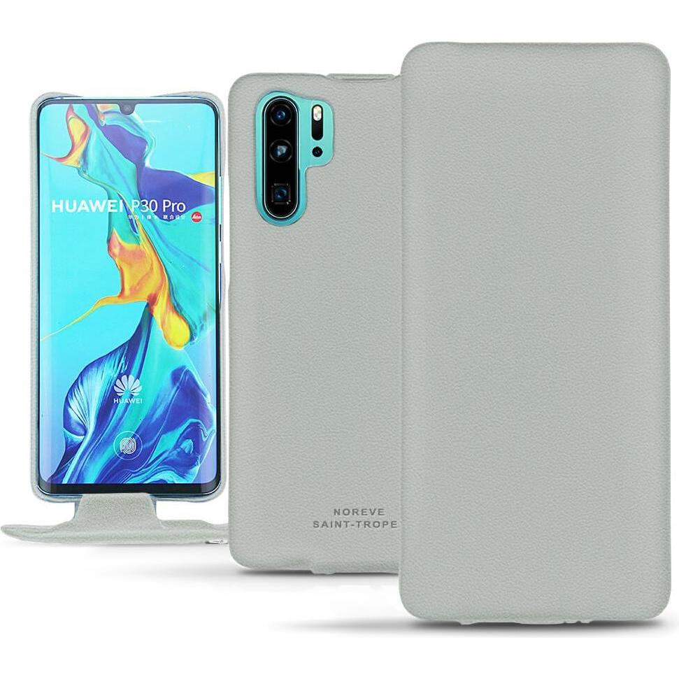 Noreve Lederschutzhülle vertikal (Huawei P30 Pro), Smartphone Hülle, Grau