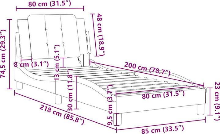 Image du produit vidaXL Bettgestell (80 x 200 cm)