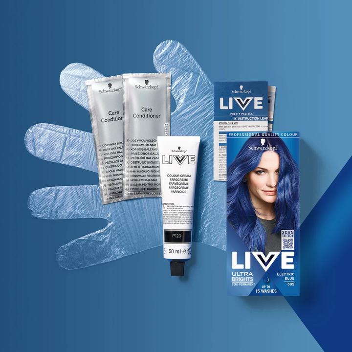 Produktbild Schwarzkopf Live Ultra Brights or Pastel hair dye 095 Electric Blue (095 Electric Blue)