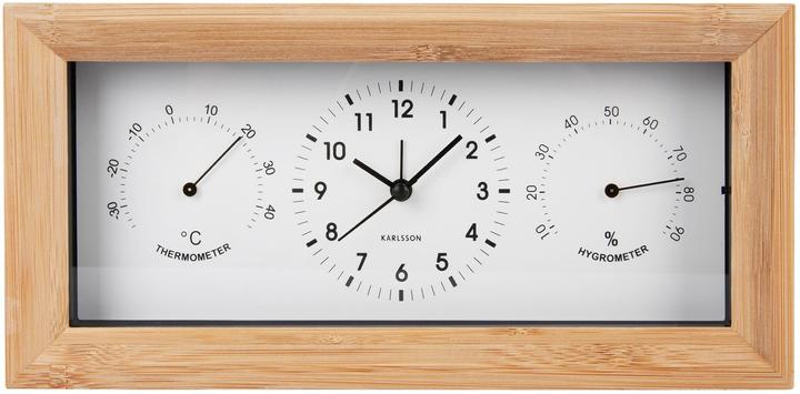 Produktbild Karlsson Klassischer Wecker Neat Rectangle Bambus / Weiss