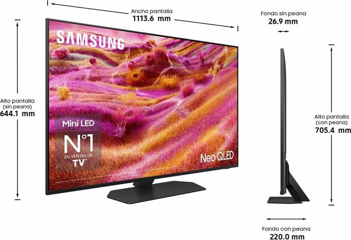 Image du produit Samsung TV AI Neo QLED 50" QN90F 2025, 4K, Mini LED sans reflet (50", 4K, 2025)