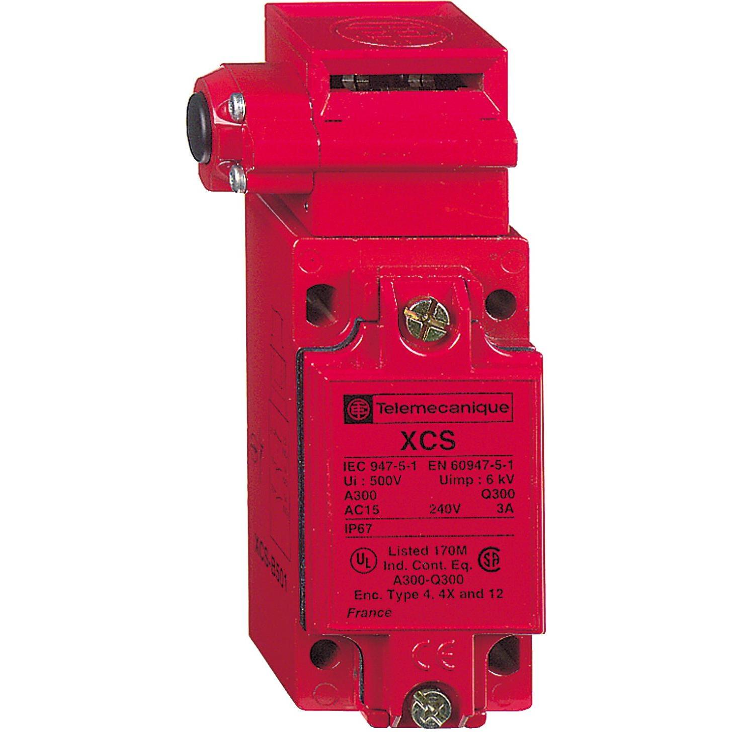 TE Sensors, Systemstromversorgung, Safety switch,button unlock,1NC 2NO