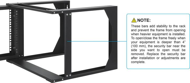 Immagine prodotto Intellinet Rack da laboratorio da 19" per montaggio a parete, 2 guide di supporto, 6 U (6 HE, Rack da 19 pollici)