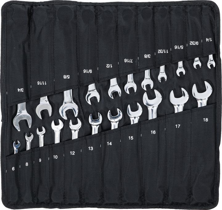 Actual product image BGS Ratchet Combination Wrench Set metric / Inch Sizes 22 pcs. (18 mm)