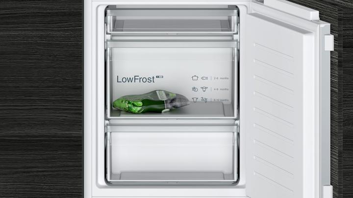 Produktbild Siemens iQ100, built-in fridge-freezer with freezer at bottom, 177.2 x 54.1 cm, flat hinge, KI86VNFE0 (267 l)