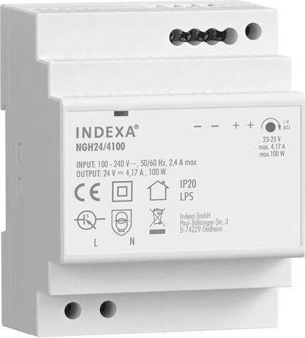 Indexa DIN rail power supply unit NGH24/4100 100W 24V DC/4.17A 32249