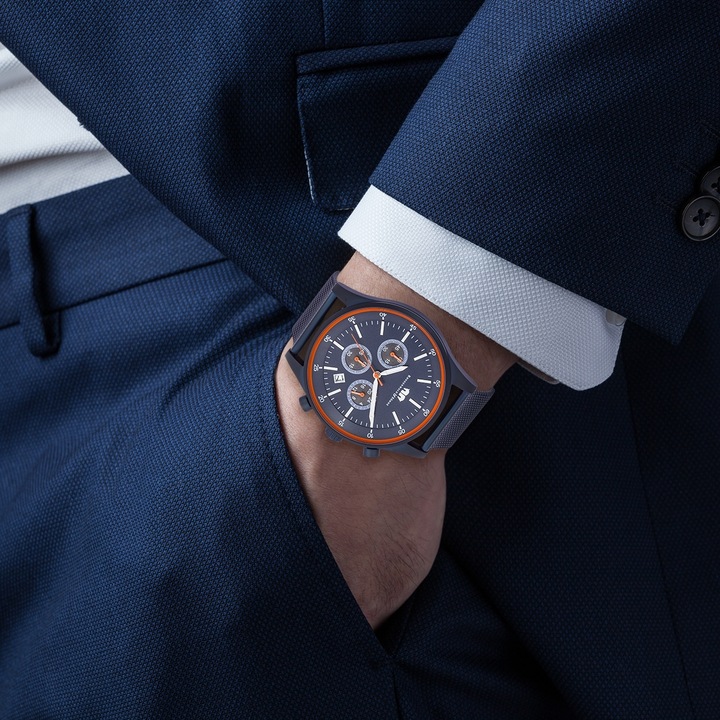 Produktbild Herren Chronograph Goodwill Edelstahl blau - 26527 (Chronograph, 43 mm)