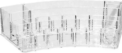 Actual product image Cosmetics organiser, acrylic, semicircular, empty, dimensions: 28.2 x 11.9 cm, height 6.5 cm