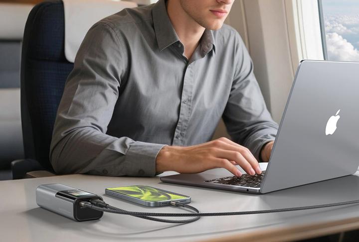 Image du produit Mobile Origin Banque d'alimentation 100W PD 14000mAh Display PowerBank PB12 - USB-C + USB-A (14000 mAh, 100 W)