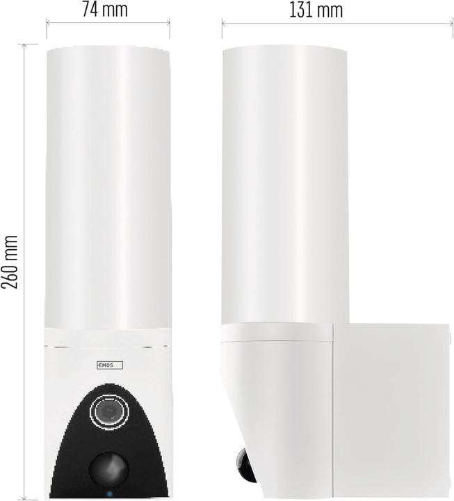 Produktbild Emos GoSmart Rotierende Outdoor IP Kamera mit WiFi und Licht IP-310 TORCH, weiss (2304 x 1296 Pixels)