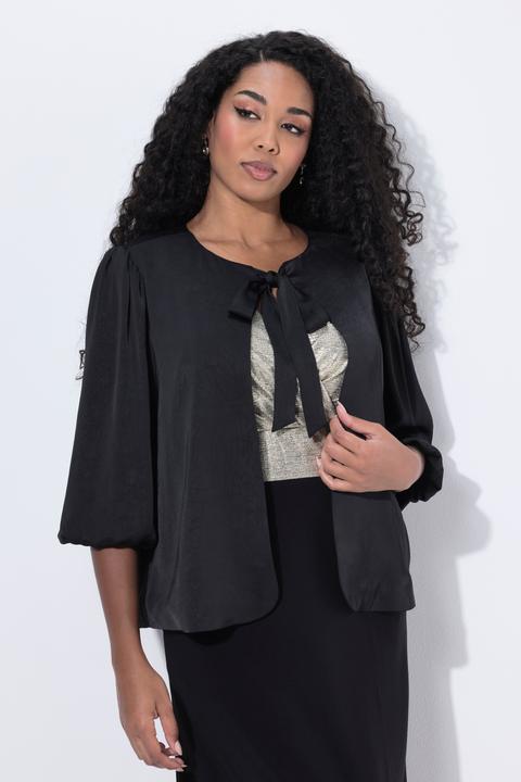 Image du produit Ulla Popken Veste courte à col rond et larges manches 3/4, noeud (42, 44)